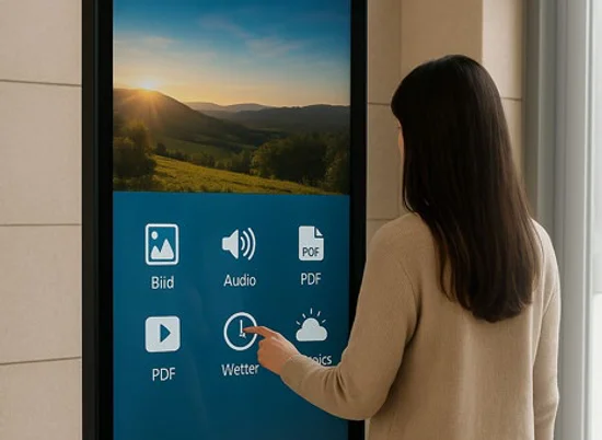 Bild 5: Indoor Stele – Digital-Signage-Terminal 55" — Kandidat 5 (aus Datenblatt)